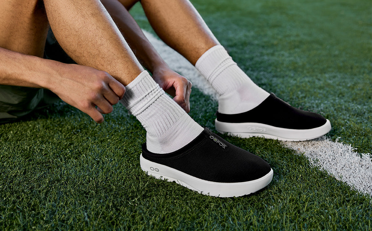 Men's OOcoozie Sport Mule - White Black - Image 3