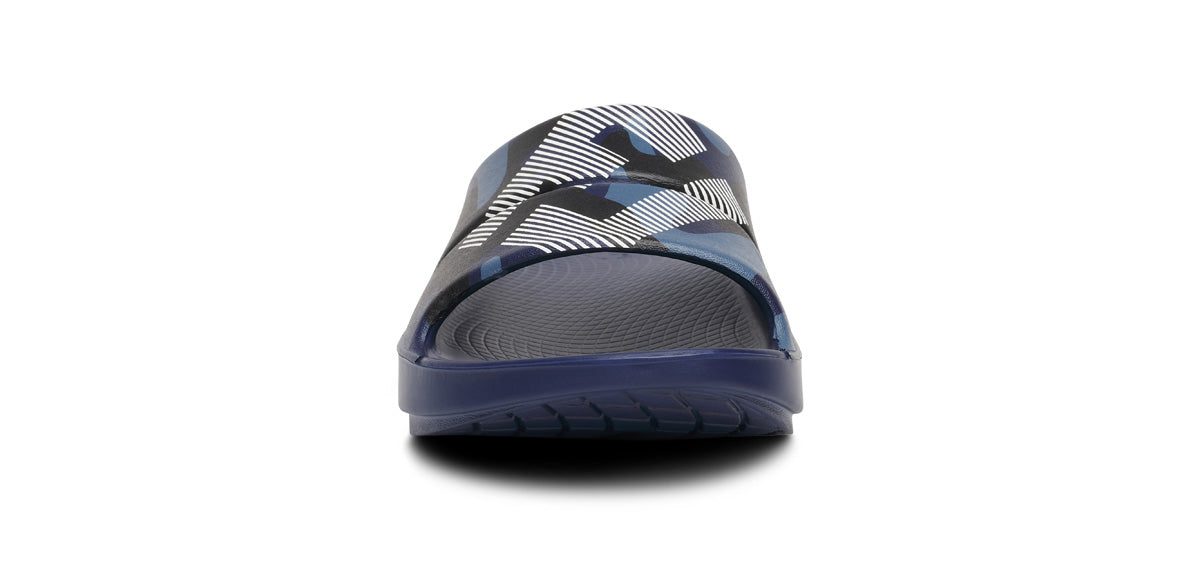 FJ X OOFOS Men's OOahh Sport Slide Sandal - Navy Camo - Image 3